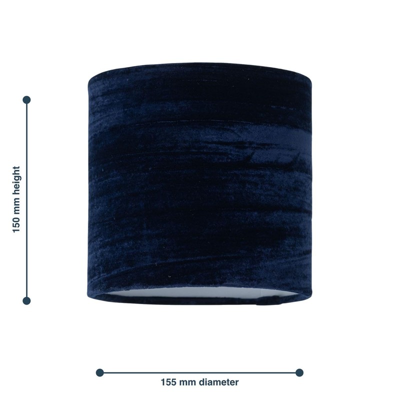firstchoicelighting Set of 2 Navy Blue Crushed Velvet Table Lamp
