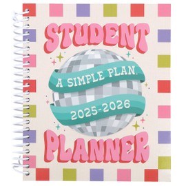 A Simple Plan Retro Disco Cowgirl Homeschool Student Planner 2025-2026 | Yearly, Semester, Monthly, & Weekly Scheduling Pages | Themed Stickers | Plastic Spiral Binding | 7.75 x 9.5 Inches