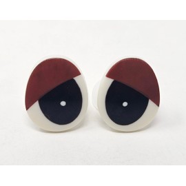 Pair of Zim's 20mm Oval Brown Lid Comical Cartoon Plastic Safety Eyes for Craft Amigurumi Dolls, Toys or Puppets (Pack of 3)