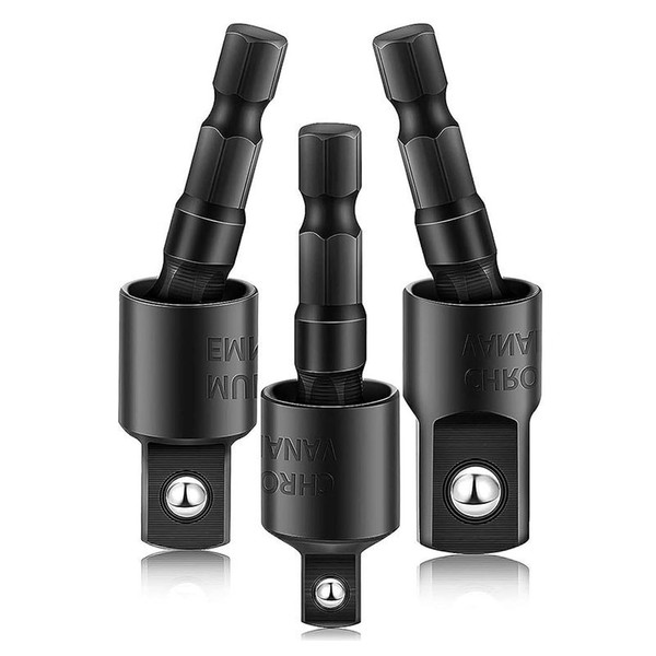 QZKJQDD Socket Wrench Adapter Set, 3 Pieces, Hexagonal Socket Adapter,