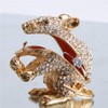 Waltz&F White Diamond Golden Mouse Hand-Painted Trinket Box Animal Jewelrybox