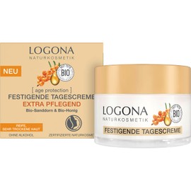 LOGONA Naturkosmetik Anti-Ageing Face Cream for Mature and Very Dry Skin, Extra Nourishing Day Cream with Organic Sea Buckthorn and Organic Honey, Age Protection, 50 ml