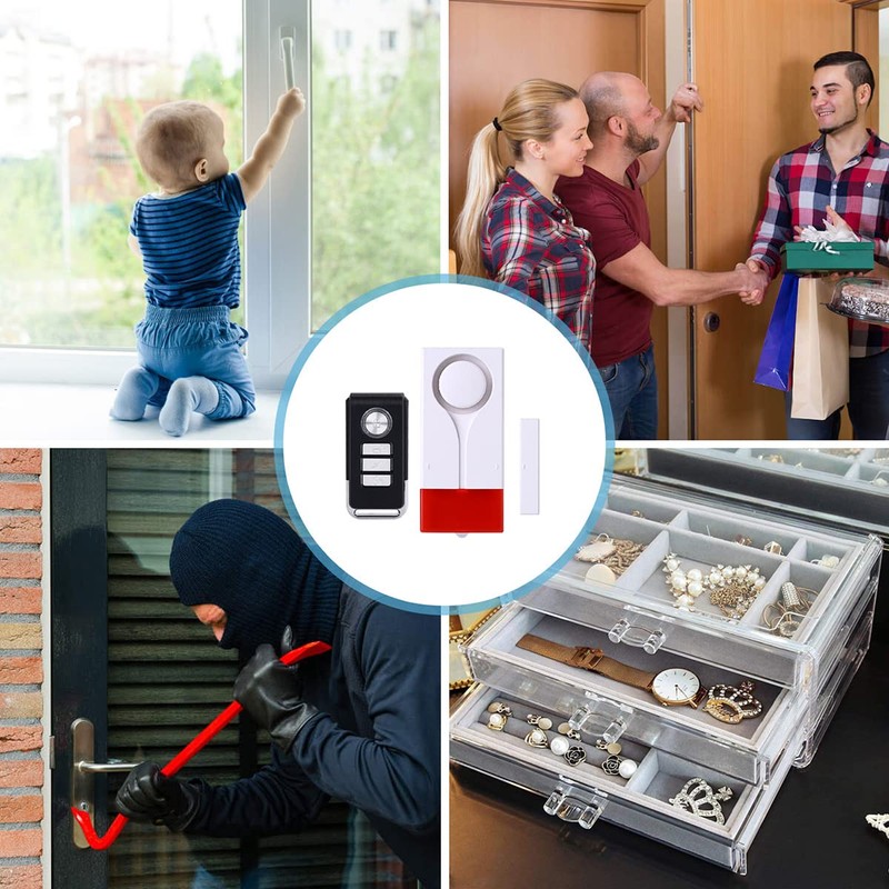 Lancoon Door Window Open Alarm, Wireless Remote Control Magnetic Sensor