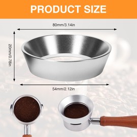 Bettinay 54mm Dosing Funnel, 12 Magnetic Aluminum Portafilter Funnel for Kitchen Coffee Shop