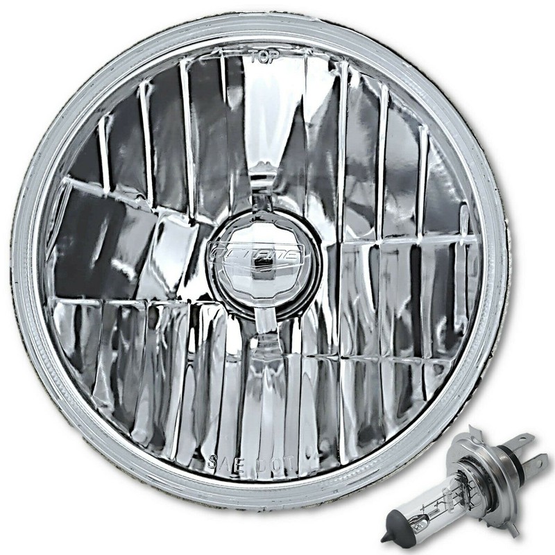 Octane Lighting 7 Inch Crystal Glass/Metal Headlight 60/55 Halogen H4