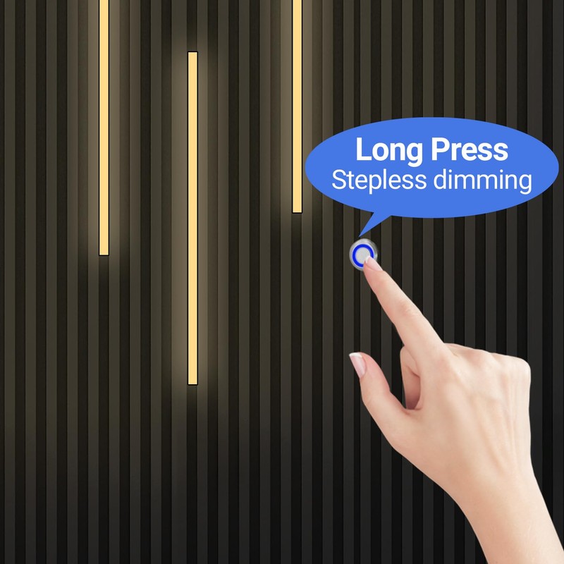 HAMRVL Wood Slat Wall Panels LED Recessed Lighting - 6pcs