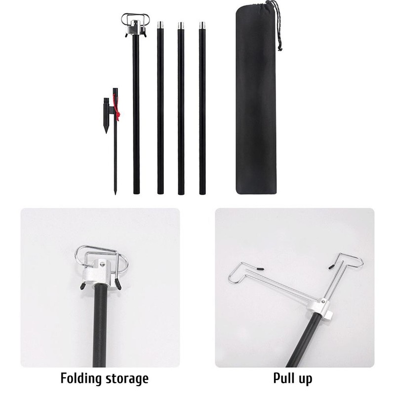 Camping Lantern Stand Collapsible Lamp Pole Camping Light Hanging Poles