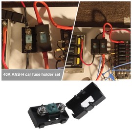 ECSiNG 2PCS ANS Car Fuse Holders & 2PCS High Current Bolt-on Midi Fuses 40A Amp for Cars Trucks Vehicles Caravans Agricultural Machinery