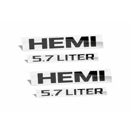 HEMI 5.7 Liter Emblem Overlay Decal - 2013-2018 Ram - (Color: Gloss Black)