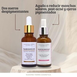 Nuestra Tierra Cosmética Kit Facial Despigmentante, Suero Tranexámico 5% y Secretos Orientales