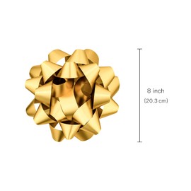 WRAPAHOLIC 8” Gift Bow - 1 Bow - Matte Gold Design Perfect for Birthday, Christmas, Holiday, Party Favors Decorations
