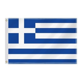 60×90 CM Greece Flag,2×3 FT Greek Decor,Double Side Digital Printed 150D Polyester Banner With Canvas Header Brass Grommet