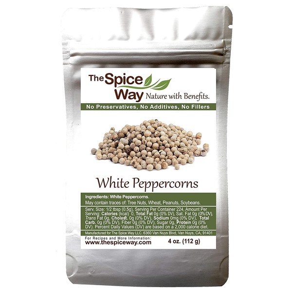 The Spice Way White Peppercorns - 4 oz