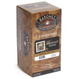 Baronet Coffee Pods [Breakfast Blend-54 Pods] Single Cup Use, Like Senseo [3 Boxes of 18 Single Serve 10 Gram] Regular Strength, Light Roast [Breakfast Blend]