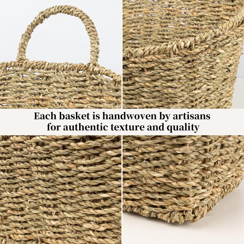 Kultilanda Hanging Wall Basket Handwoven Wicker Basket for Plants, Flowers
