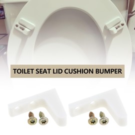 Create idea 2 Pairs Toilet Seat Stabilizers Wobbly Loose Buffer Bumpers Prevent Slipping for Elderly and Disabled People with Screws White Plastic