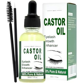 Aceite de Ricino Serum para Fortalecer, Alargar y Nutrir las Pestañas y Cejas, estimula Crecimiento Pestañas Fórmula Concentrada Fórmula concentrada, estimula crecimiento, 30 ml