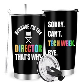 Farecnt Theater Band Directors Gift, Choir Athletic Music Movie Directors Gift, Stainless Steel Tumbler with Lid Straw 20oz