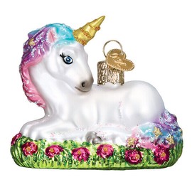 Old World Christmas Baby Unicorn 12534 Glass Ornament w/ OWC Gift Box