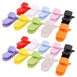 VORCOOL 50pcs 10 Colors T-shape Plastic Baby Dummy Pacifier Clips Badge Clips Bib Holders (Random Color)