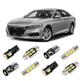 BRISHINE Kit de luces LED de interior blanco para Honda Accord 2013-2020 2021 Super Bright 6000 K paquete de bombillas de luz interior + luces de matrícula y herramienta de instalación