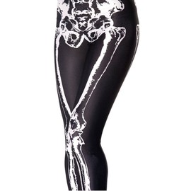 Sister Amy Girl High Human Skeleton Digital Printted Ankle Elastic Tights Legging