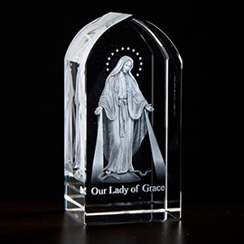 Christian Brands 1pc Our Lady of Grace Etched Glass