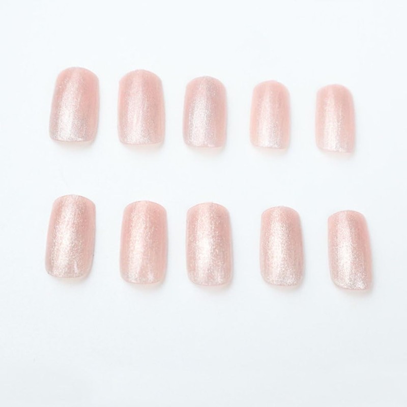 WAFOLOZE Press-on Fake Nails Glossy False 24 Pcs Medium Square