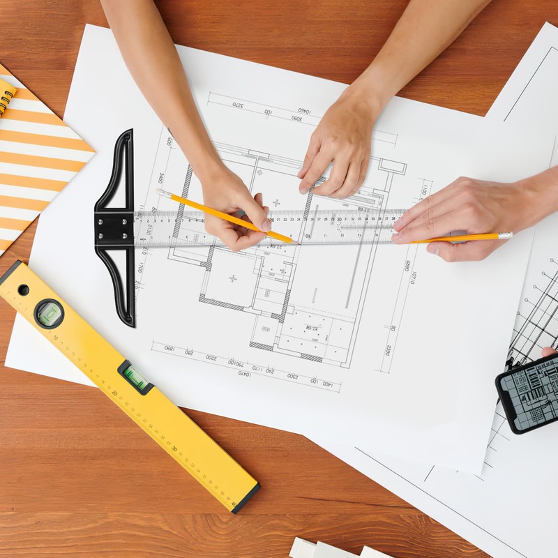 Totority 20.47 Inch T Square Ruler for Woodworking Drafting and