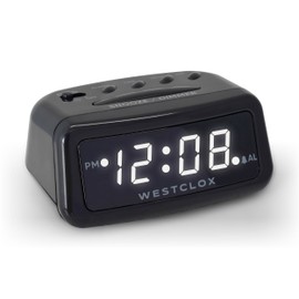 Westclox Westclox Digital LED Alarm Clock – Large Display, Electric with Battery Backup, Snooze Function, Dimmable Brightness, Compact for Home & Office (Black)