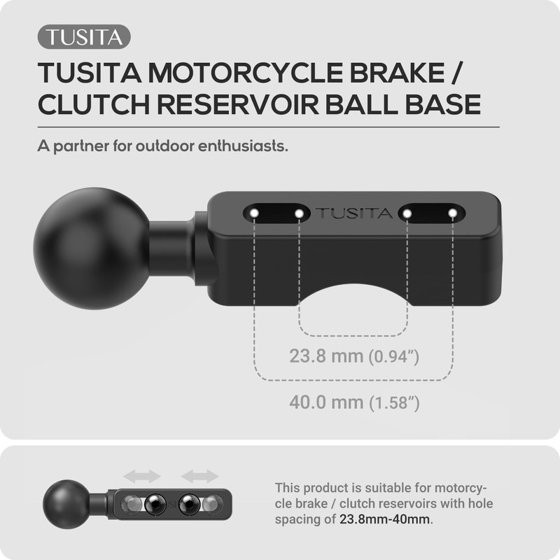 TUSITA Motorcycle Brake Clutch Reservoir Ball Base B Size 1"