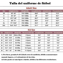 Camiseta de Fútbol Para Niños, Conjunto de 3 Piezas de Ropa Deportiva Fútbol para Jóvenes, Camiseta Regalo para Aficionados, Adecuado niños y niñas Regalos vacaciones (ZQWLS-10, 22)