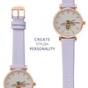 WOCCI 10mm Watch Strap with Rose Gold Buckle, Elegant Genuine
