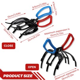 Roucerlin 2 Pack 3 Claw Fish Gripper, Essential Fishing Pliers Grabber Metal Fish Control Clamp Forceps, Multifunctional Fish Grabber Tool, Fishing Grip Pliers Tong Tackle Accessories