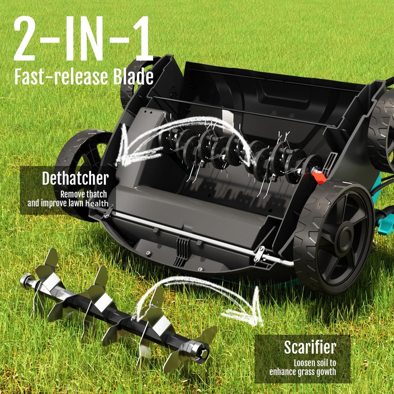 2-in-1 Scarifier and Dethatcher – Deep Soil Revitalization with High-Torque