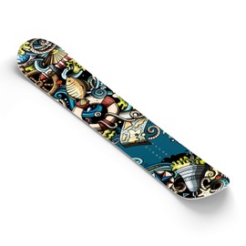 Snowboard Wrap Graphic Sticker Skin Cover - Includes Breakaway Knife - Universal Fit up to 65 inches and 14 inches Wide - Nautical Boat Sea Sail