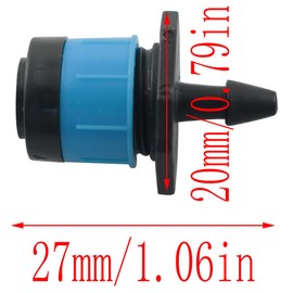 LQ Industrial 20PCS Plug Tip Vortex Adjustable Fountain Drip Head Blue Plastic Scattering Vortex Nozzle Drip Emitter Wind Fan Sprinkler Hose for Watering Garden Lawn Irrigated Plants