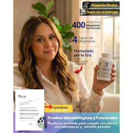 NSN | Magnesio Elemental COMPLEX | 400mg Magnesio Elemental por Toma | Glicinato, Citrato, Gluconato y Óxido | Formulado por Dra. Friné Velázquez | 90