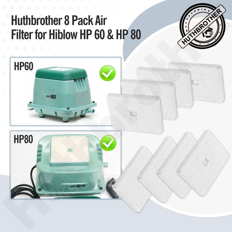 Upgraded 8 Pcs Air Filterc Compatible with Hiblow HP 60