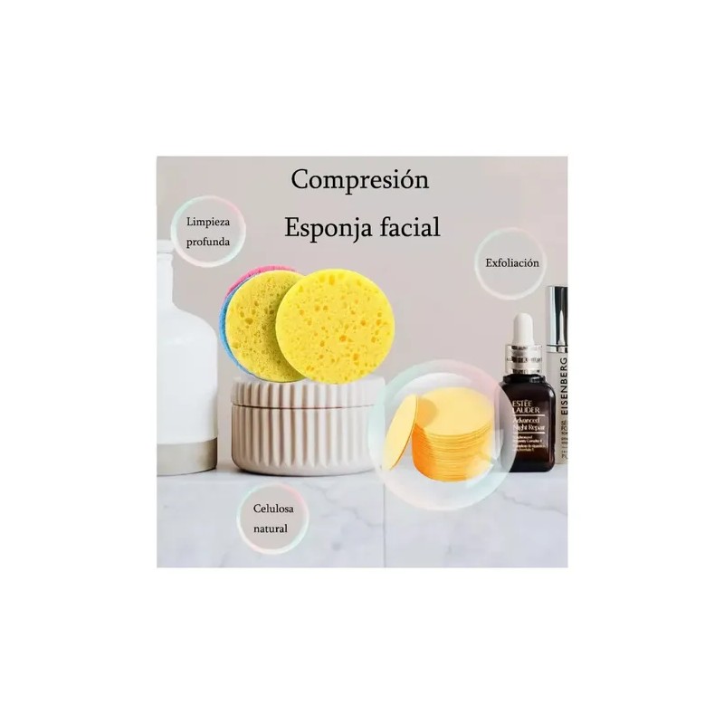 30 Pzs Esponja Facial Comprimida Para Limpieza Y Exfoliación