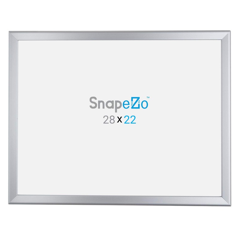 SnapeZo Poster Frame 22x28, Silver, 1.25 Inch Aluminum Profile, Front-Loading