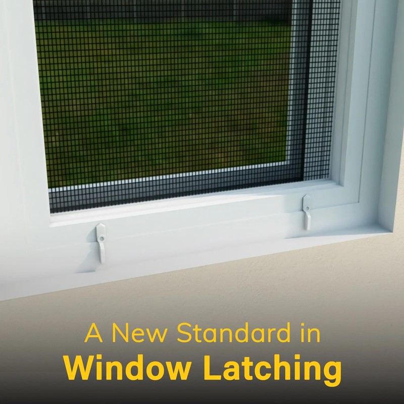 Brixwell Window Screen Pointer Swivel Latch,White Finish, Plastic Cam Action