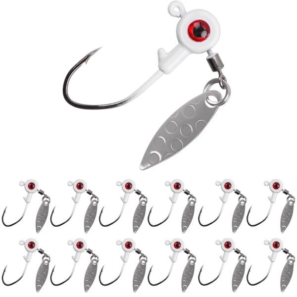 Crappie Jig Head,12 peices Fishing Jig Head with 3D Eye