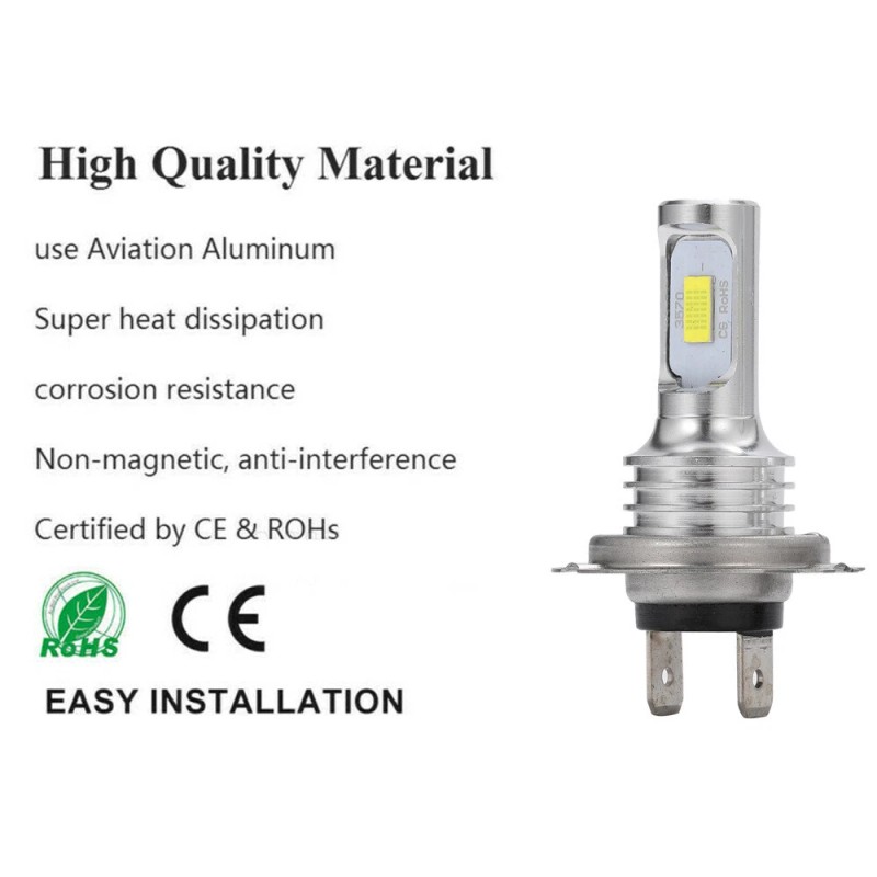 AUIMSOCO 2x H7 LED Headlight Bulbs Kit High Low Beam