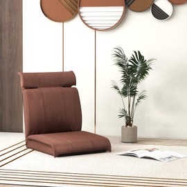 COSTWAY Folding Floor Chair, Convertible Lazy Sofa Chair with 14-Position Adjustable Reclining Backrest & 5-Position Headrest, Sleeper Sofa Bed, Floor Gaming Chair, Meditation, Reading & Napping