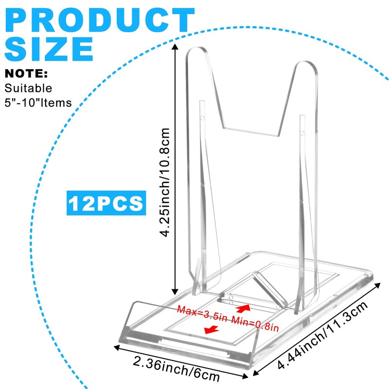 12 Sets of Adjustable Purse Display Stand Clear Acrylic Handbag
