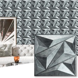 Art3dwallpanels 33 Pack 3D Wall Panel Diamond for Interior Wall Décor, PVC Textured Wall Panels, 12''x12'' Cover 32.Sq.Ft. Patina Bronze