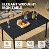 Yaheetech Outdoor Dining Table for 8 Person, Rectangular Slatted Metal