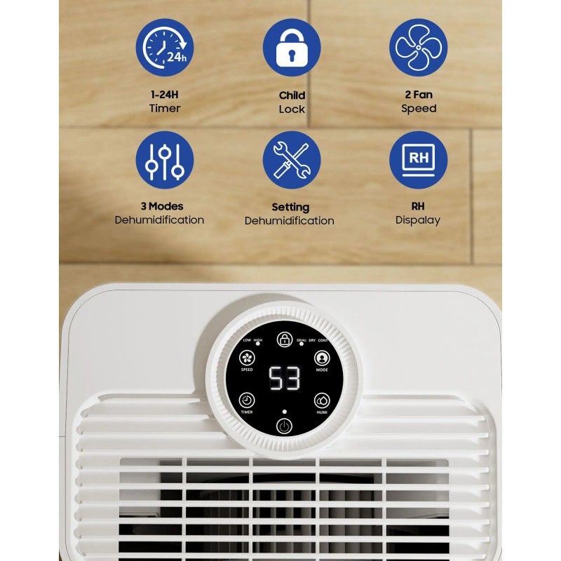 21 Pt. 1600 Sq. White 1600 Sq. Ft. Dehumidifier with