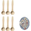 6 x Mini Wooden Spoons with Long Handle Small for